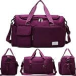 حقيبة سفر (Duffel)، حقيبة رياضية (Tote) للنادي الرياضي، حقيبة كتف للرحلات القصيرة وعطلات نهاية الأسبوع للنساء - لون فوشيا
